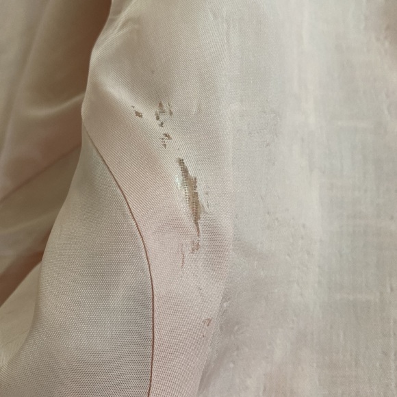 ALBERT NIPON Pink Tweed Ruffle Chiffon Skirt Suit Size 8 - Picture 13 of 14